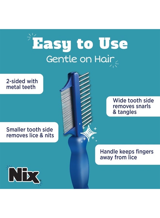 NIX Lice Removal Comb, Removes Dead Lice & Eggs from Hair, 2-Sided - Image 3