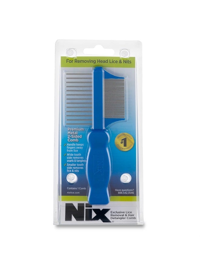 NIX Lice Removal Comb, Removes Dead Lice & Eggs from Hair, 2-Sided - Image 1