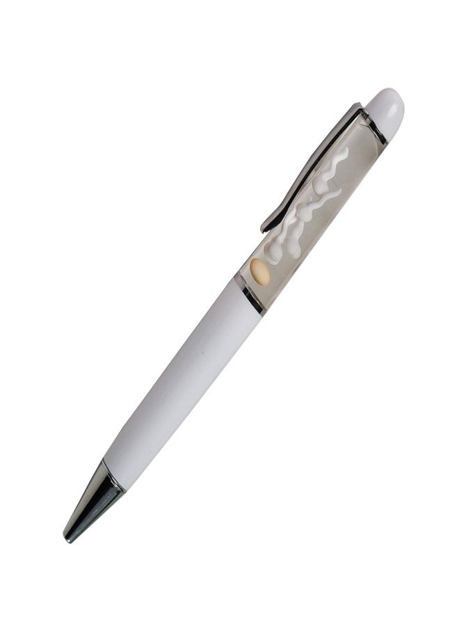 Sikyby Egg Sperm Pen 3D Floater Floating Will Be Moved Funny Pens For Adults Him Her Unique Gift Boy Girl Friend Women Wife Husband(White - Image 1