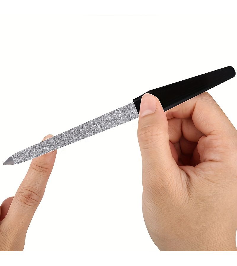White 4 Piece Double Sided Nail File Set for Smooth Shiny Nails Home Salon Use - Image 5