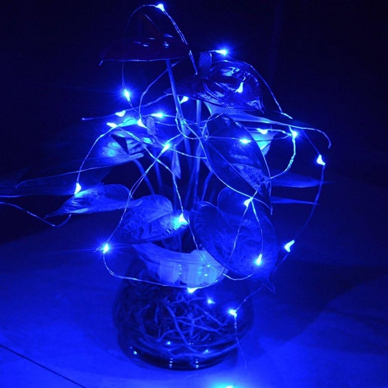 ANJAYLIA 10Ft/3M 30leds Blue Fairy Lights Battery Operated String Lights for Party Home Festival Decorations - Image 2
