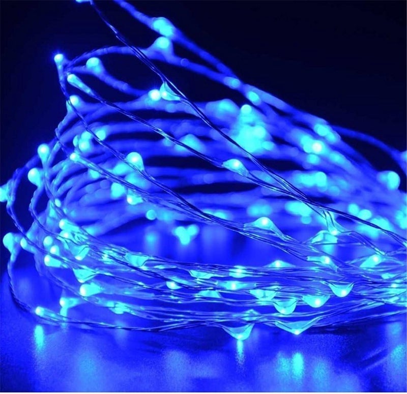 ANJAYLIA 10Ft/3M 30leds Blue Fairy Lights Battery Operated String Lights for Party Home Festival Decorations - Image 5