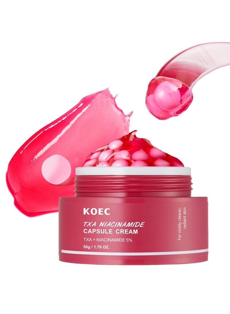 ك أو إي سي كريم كبسولة TXA+Niacinamide 5%، مرطب مزدوج الإشراق، مثالي للاستخدام بعد العناية بالبقع، 50 جرام - Image 1