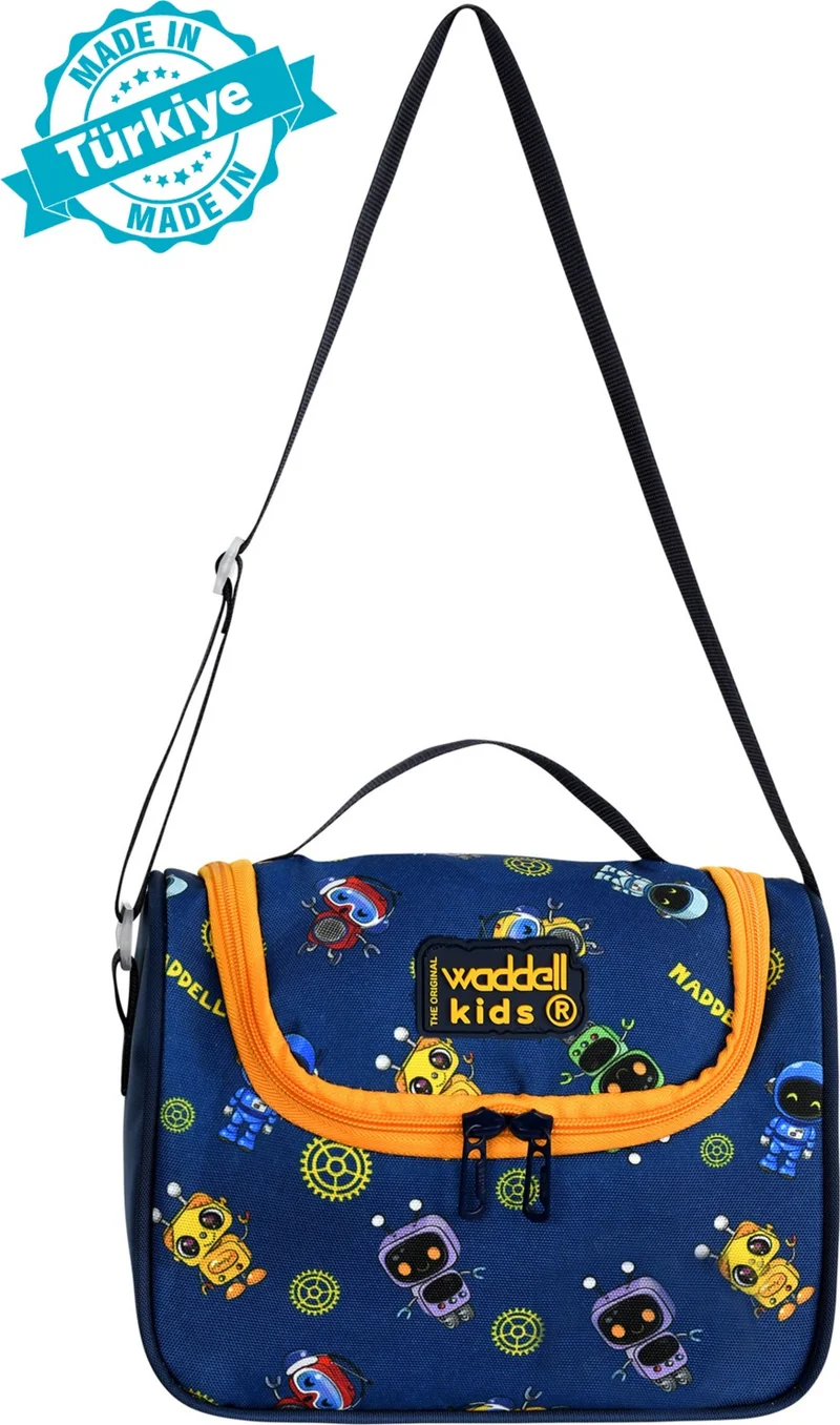 واديل Licensed Robot Patterned Thermal Yellow - Navy Blue Lunch Bag