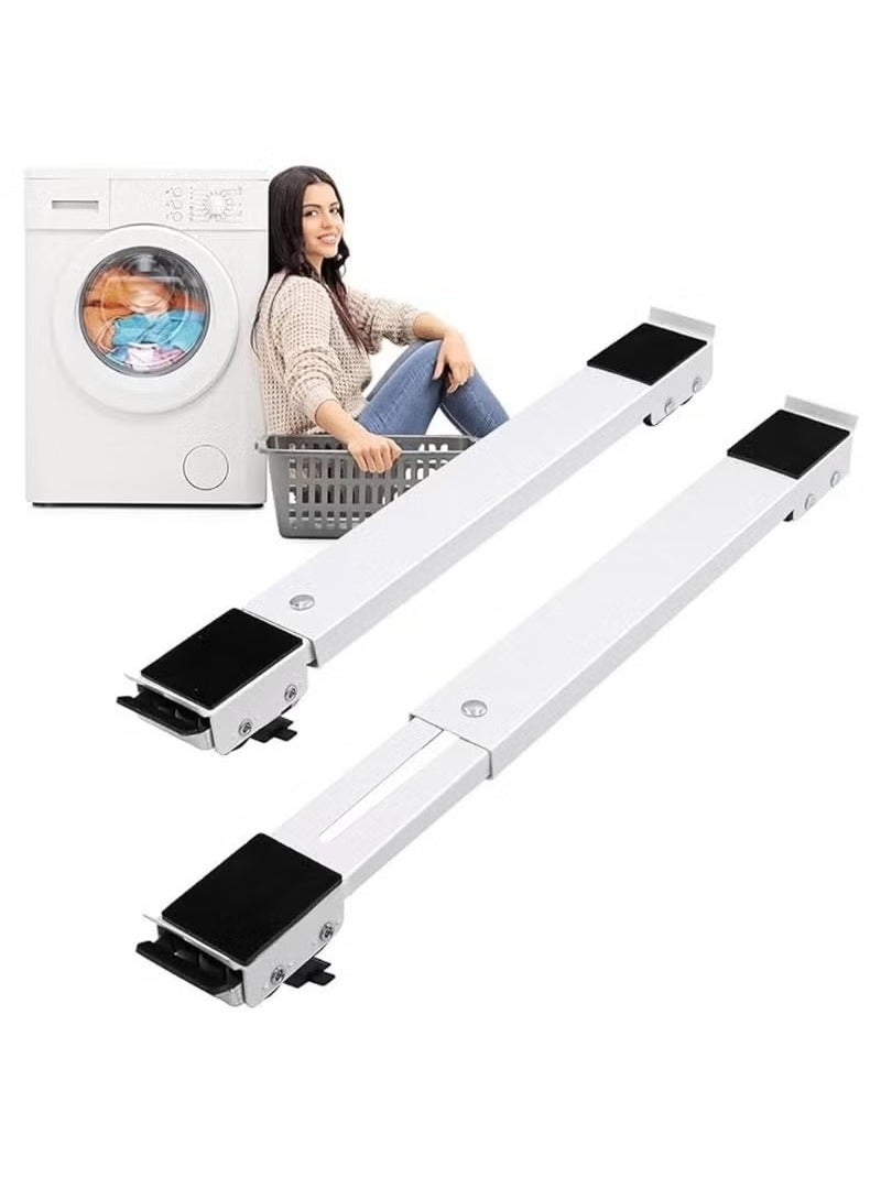 TIGER عربة أثاث متحركة | رولر قابل للتمديد لقاعدة الغسالات – عربة نقل للغسالات، الثلاجات، المجففات، وغسالات الصحون – بيضاء - Image 1