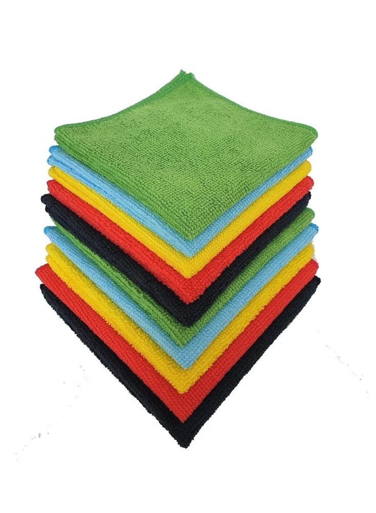 10 Pack Microfiber Cleaning Cloth Multi Purposes Kitchen Towel Set (30 X 30 Cm), Super Absorbent Reusable Cleaning Towels - Kitchen Cloth - Image 2