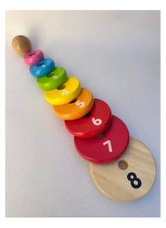 littlechus Rainbow Wooden Ring Stacker, Stacking Rings, Stacking Toy for Babies and Toddlers  - Image 5