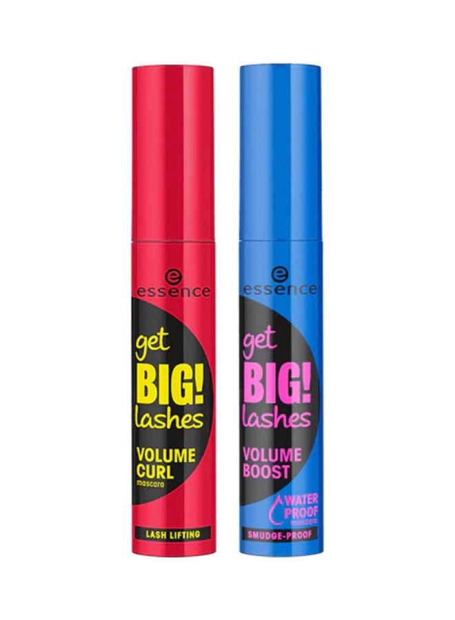 Essence ماسكرا جيت بيج لاشيز وماسكرا جيت بيج لاشيز فوليوم بوست المضادة للماء بلون اسود مجموعة من قطعتين 01 اسود