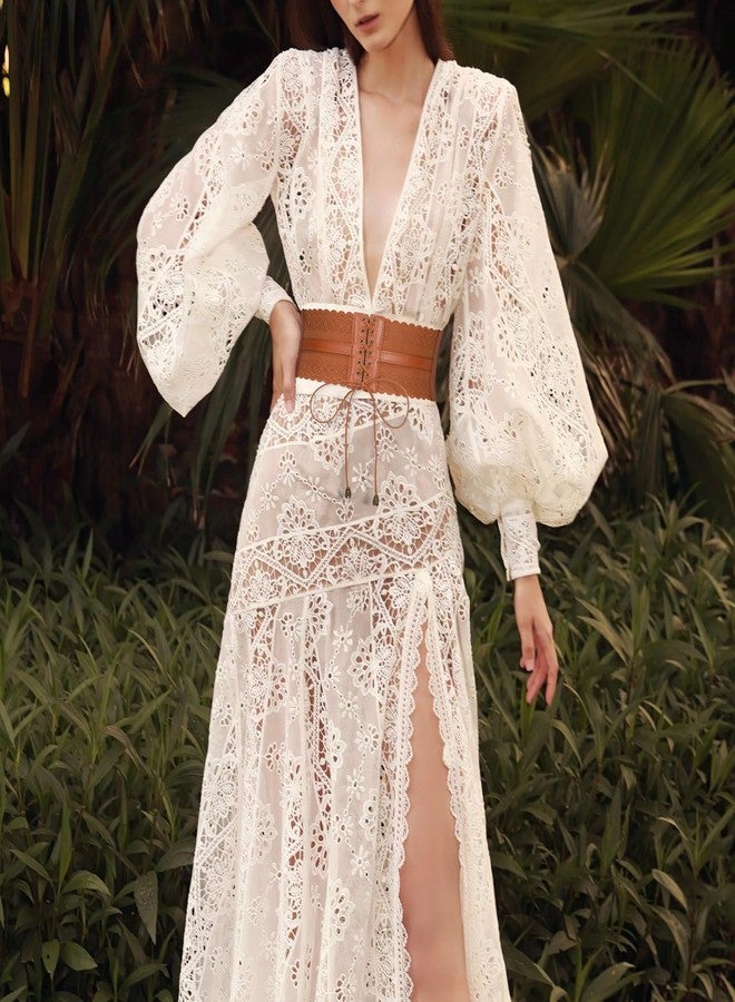 سوزدي حزام خصر عريض مطاطي للنساء من SUOSDEY، مناسب للفساتين، حزام خصر مطاطي برباط للأزياء التنكرية - Image 2