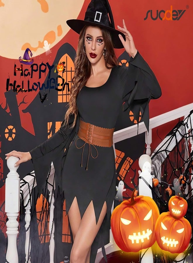 سوزدي حزام خصر عريض مطاطي للنساء من SUOSDEY، مناسب للفساتين، حزام خصر مطاطي برباط للأزياء التنكرية - Image 3