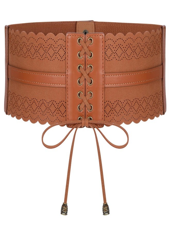 سوزدي حزام خصر عريض مطاطي للنساء من SUOSDEY، مناسب للفساتين، حزام خصر مطاطي برباط للأزياء التنكرية - Image 1