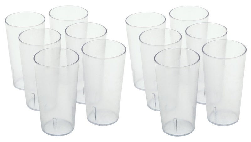 Winco - Clear Plastic Tumbler/Stackable Restaurant Beverage cup,12 Pk,16 oz.