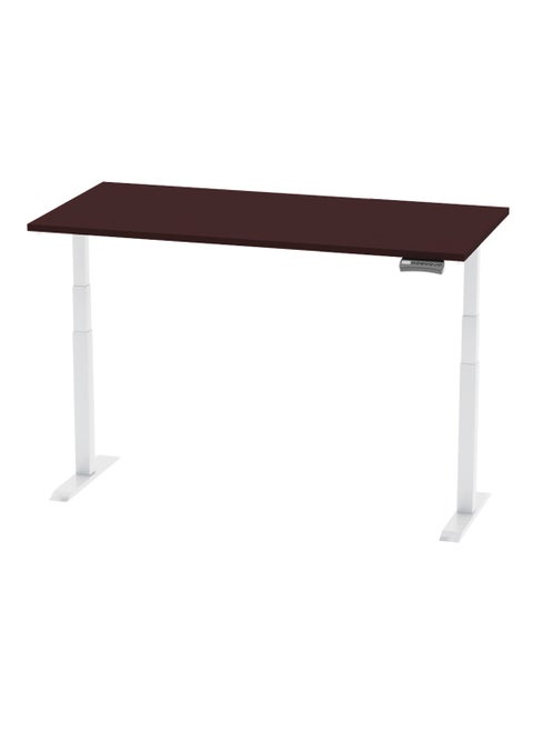 Flexispot Standing Desk Dual Motor 3 Stages Electric Stand Up Desk 120cmx75cm Height Adjustable Desk Home Office Desk White Frame + Apple Cherry Desktop