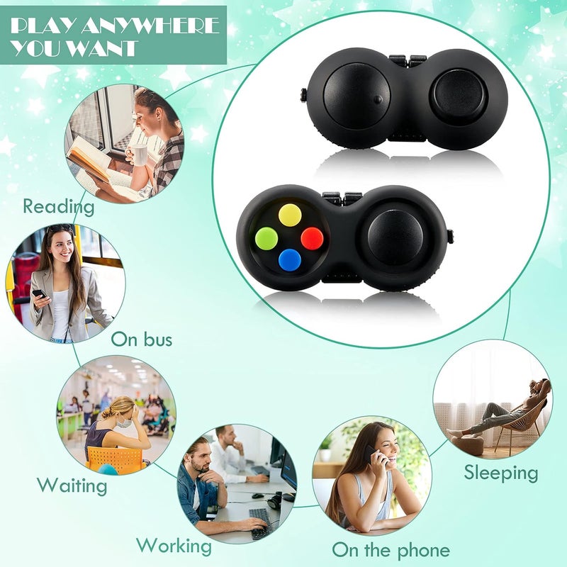 Skylety 4 Pieces Cam Fidget Pad Controller, Fidget Keychain, Mini Game Handheld Pad Anxiety and Stress Relief Sensory Toy with 8 Fun Features and Lanyard for Adult(Assorted Colors) - Image 5