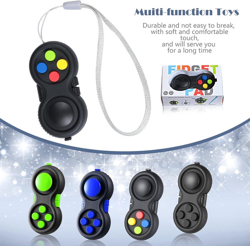 Skylety 4 Pieces Cam Fidget Pad Controller, Fidget Keychain, Mini Game Handheld Pad Anxiety and Stress Relief Sensory Toy with 8 Fun Features and Lanyard for Adult(Assorted Colors) - Image 4