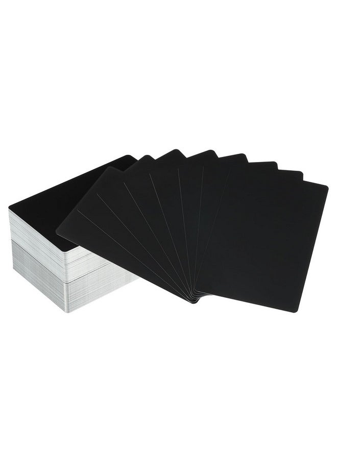 PATIKIL 200 Pack Metal Business Cards Blank, 0.45Mm Thick 3.4X2.1 Inch Aluminum Laser Engrave Printable Name Card For Custom Diy, Matte Black  - Image 1