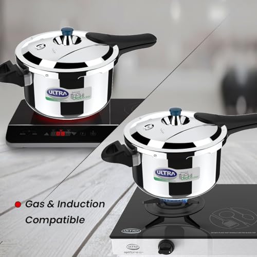 Ultra Triply Diet Cooker 5.5 L,SS 304 Food Grade,'SCTS'Anti Bulging,Froth collector,Excess Starch Remover,Calory Reduction,Solid backelite handles,3 layered body, Induction, ISI,5 Y warranty - Image 2