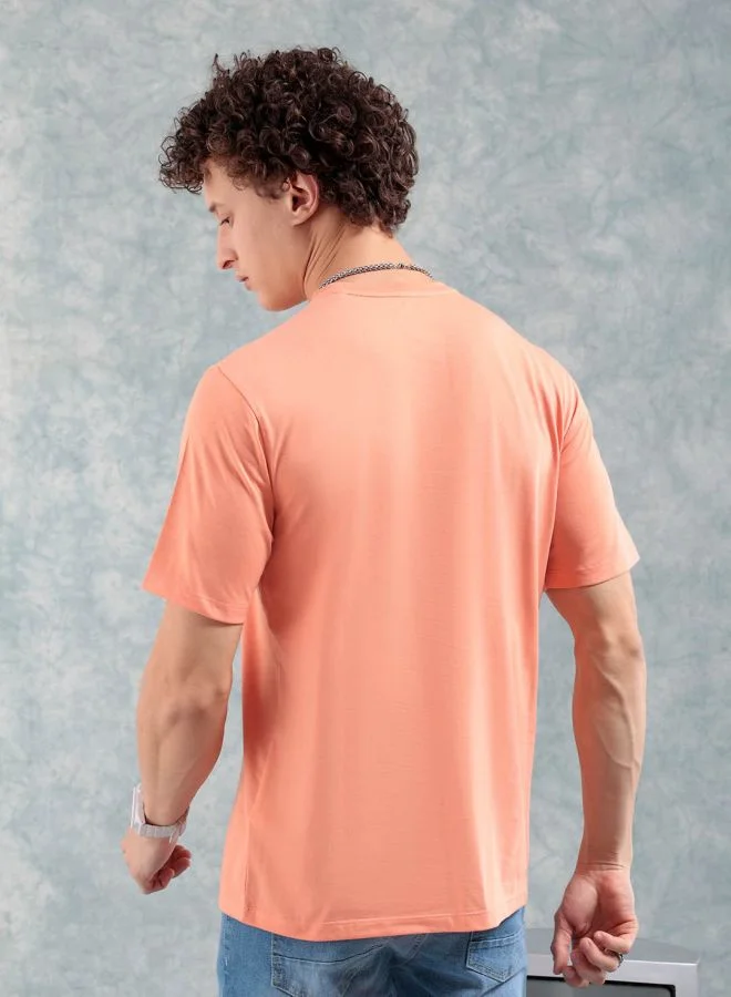 ذا انديان كراج كو Men Slim Fit Solid Round Neck Tshirt