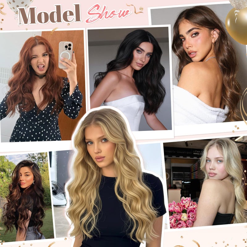 Fliace Clip in Hair Extensions for Women Dark Brown Long Wavy Hair Extensions Clip Ins 6PCS 24 Inch Synthetic Soft and Natural Thick Hair Pieces for Women - Image 3