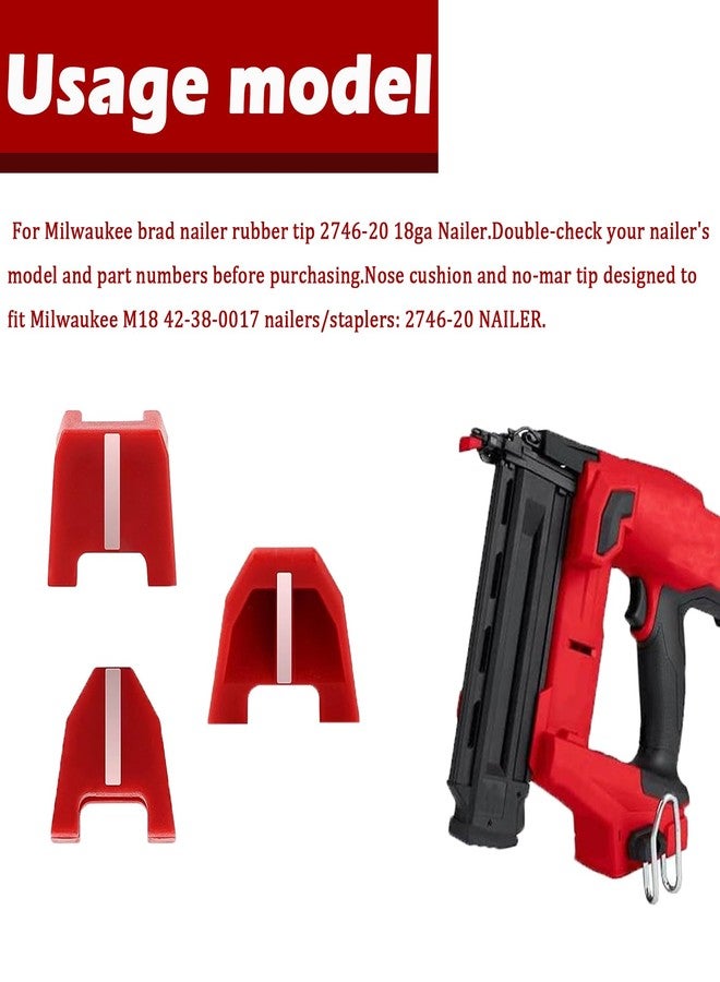 Follde (Set of 9) 42-38-0017 Rubber Nose Cushion No Mar Tip for Milwaukee M18 Finish Nailer 18 Gauge Brad Nailer - Image 3