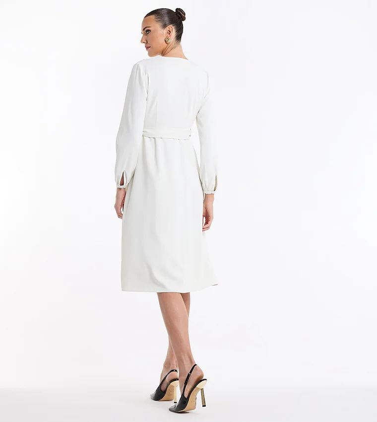بي سي بي جي BCBG Long Sleeves Wrap Around Dress