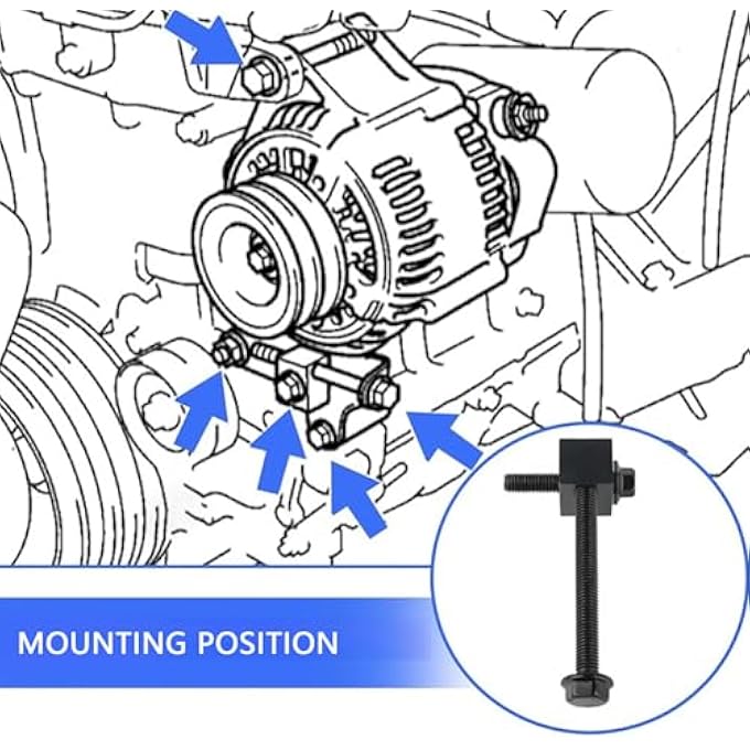 Luocute Alternator Pump Belt Pulley Adjuster Kit, Generator Mount Bracket Nut Compatible for 2001-2006 Accent 2000-2007 Rio 2006-2007, Automotive Replacement Alternators - Image 3