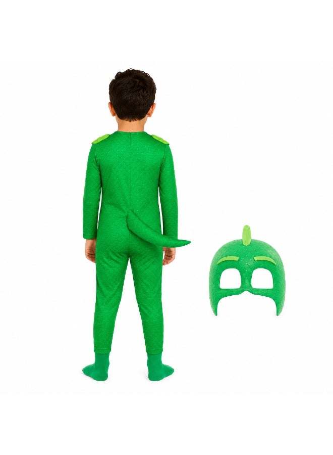 زي جيكو التنكري للأطفال من Joy Land – بدلة PJ Masks مع قناع – زي شخصيات كرتونية للحفلات والهالوين والتنكر - Image 4