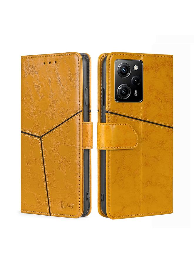 The Bros Case For Xiaomi Poco X5 Pro / Redmi Note 12 Pro Speed Geometric Stitching Horizontal Flip Leather Phone Case