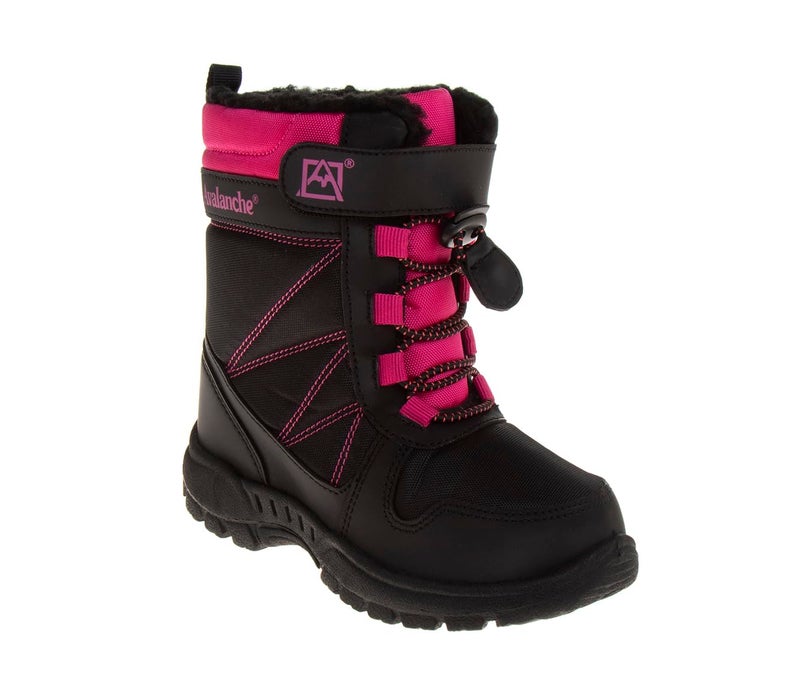 Avalanche Boys Winter Snow Boots Insulated Cold Weather Outdoor Slip Resistant Sole, Pink Black, 6 Toddler