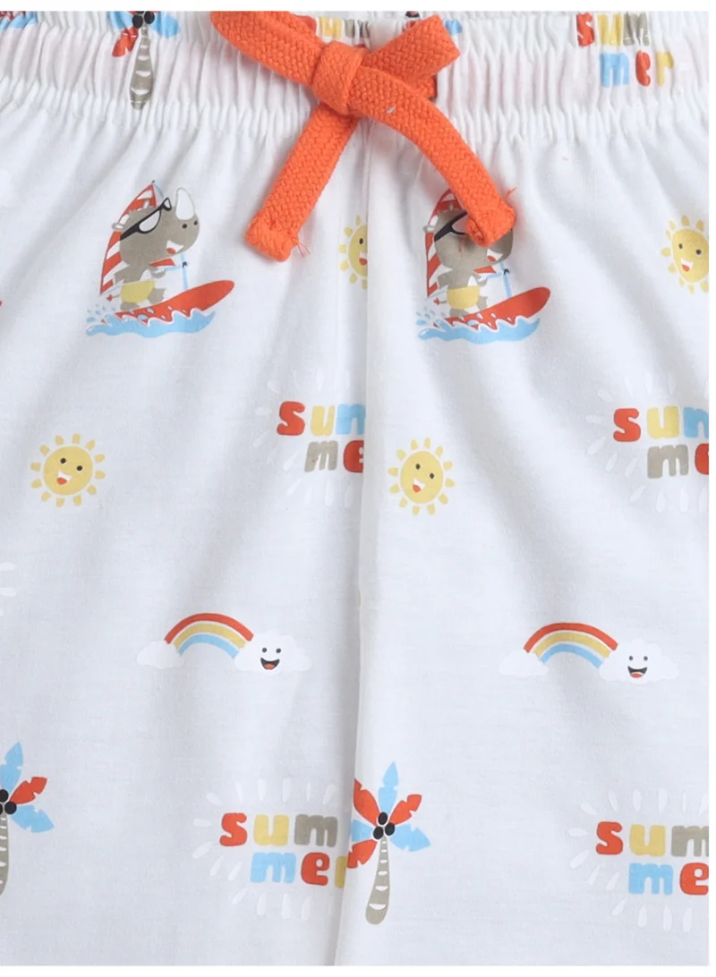 Victor And Jane  Boys “Enjoy Summer” Print Cotton Pajama Set – T-Shirt & Pajama Pants Nightwear for Men | Best Price UAE