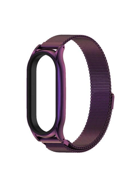 Universal Metal Strap For XiaomiBand 8 7 6 5 4 3 Cs Stainless Steel Milanese Buckle Fitness Tracker Replacement Band-Color:Purple Plus Magnetic-Specifications:04 Line Meter 7