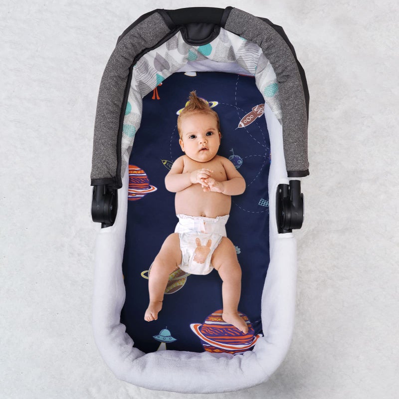 PHF Soft Bassinet Sheet Set, 2 Pack Silky Comfy Breathable Cradle Sheets for Baby Boys Girls, Univeral Fit for Most Cradle and Bassinet Mattress, Space - Image 2