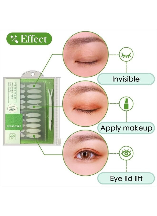 ZMBeautk - 200 Pairs Natural Invisible One Side Eyelid Tape Stickers Waterproof Breathable Self-Adhesive Eyelid Lift Strip, Instant Eye Lift Without Surgery, Perfect for Uneven Droopy Hooded eyelids - Image 1