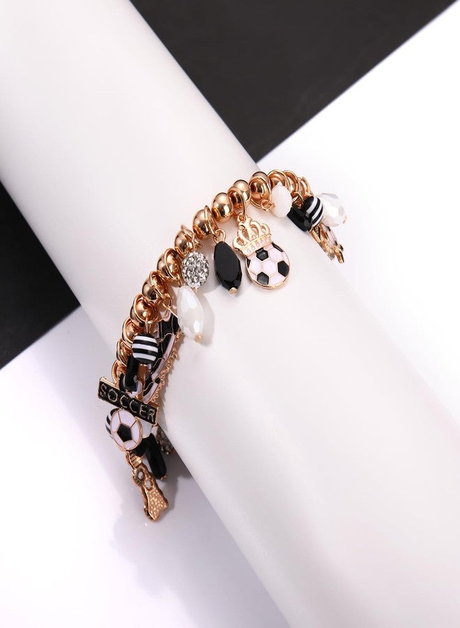 PHALIN Soccer Bracelet for Women Beaded Game Day Charm Bracelet Soccers Jewelry Accessories Outfits Soccer Gift for Women Mom Fans Party Favors - Image 4