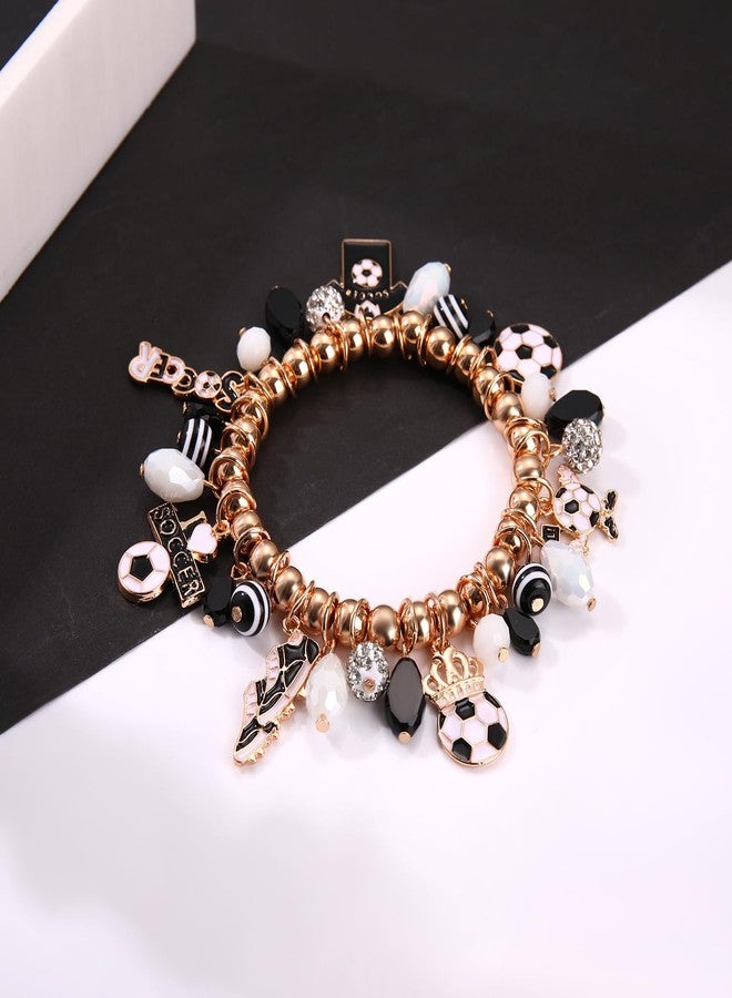 PHALIN Soccer Bracelet for Women Beaded Game Day Charm Bracelet Soccers Jewelry Accessories Outfits Soccer Gift for Women Mom Fans Party Favors - Image 3