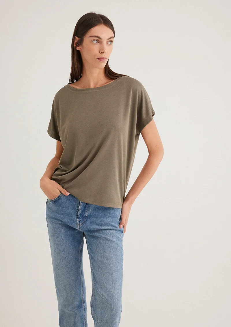 MAVI Lux Touch Green Basic T-Shirt