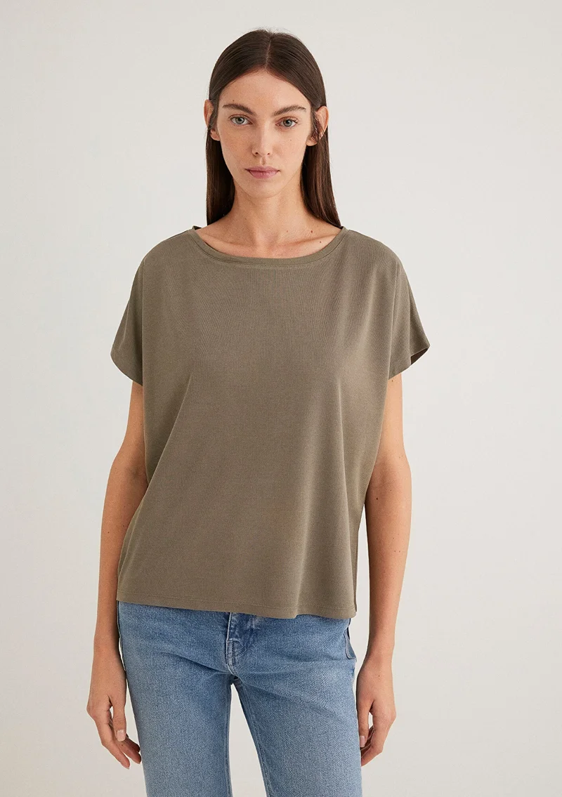 MAVI Lux Touch Green Basic T-Shirt