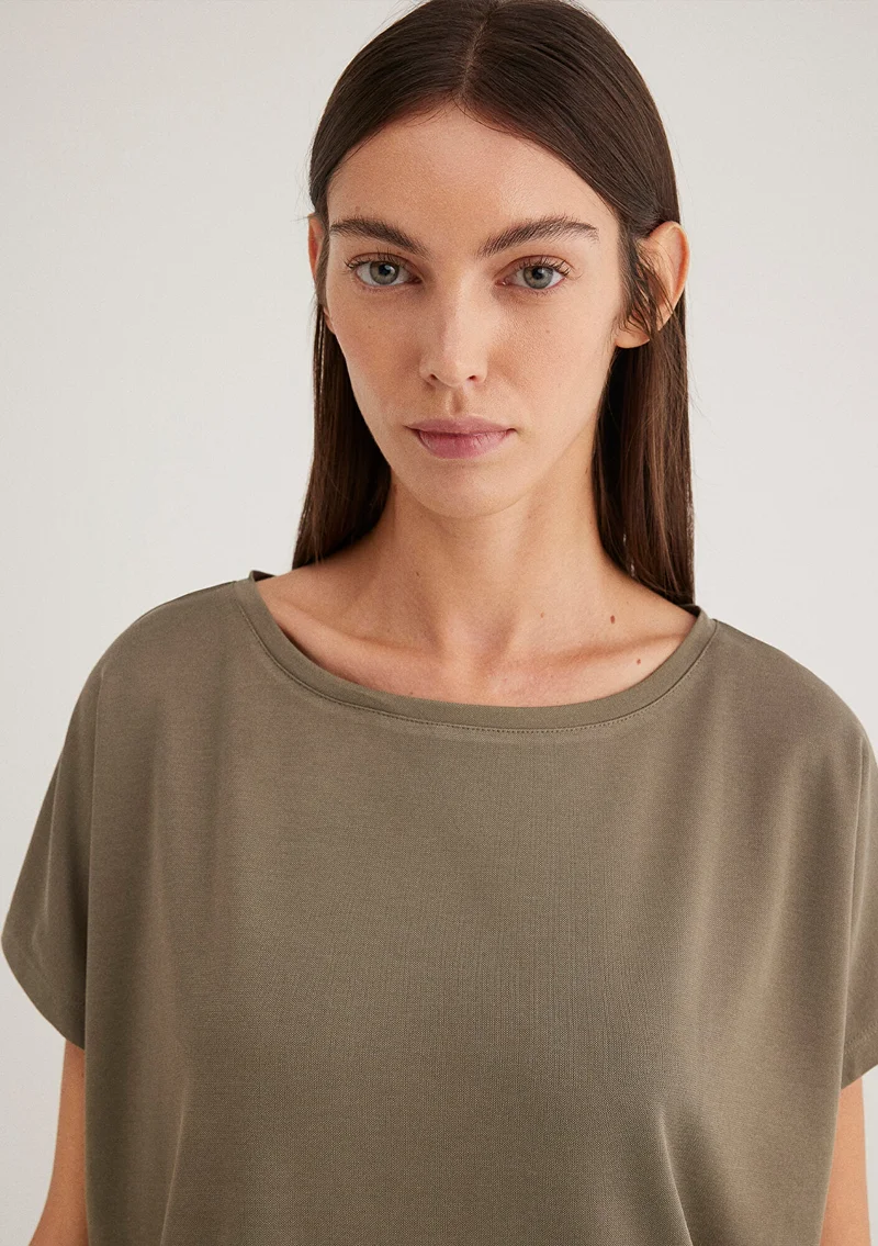 MAVI Lux Touch Green Basic T-Shirt