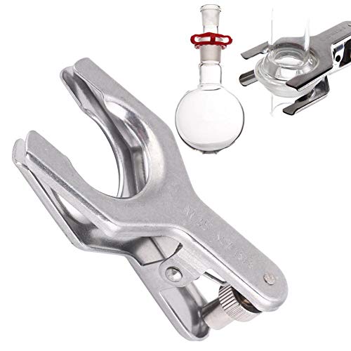 Hztyyier Stainless Steel Laboratory Clamp, 35mm Glass Ball Joint Clip, Silver Spherical Glassware Pinch Tool - Image 2
