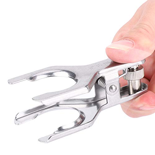 Hztyyier Stainless Steel Laboratory Clamp, 35mm Glass Ball Joint Clip, Silver Spherical Glassware Pinch Tool - Image 1