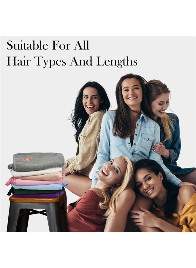 YoulerTex Microfiber Hair Towel Wrap for Women, 2 Pack 10 inch X 26 inch Super Absorbent Quick Dry Hair Turban for Drying Curly Long Thick Hair (Gray) - Image 4