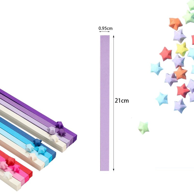 TRKETK 1080 Pieces Origami Paper Colorful Stars Rainbow Folding Paper Strips Origami Paper Strips Stars Lucky Charm for Crafts DIY Decoration - Image 2