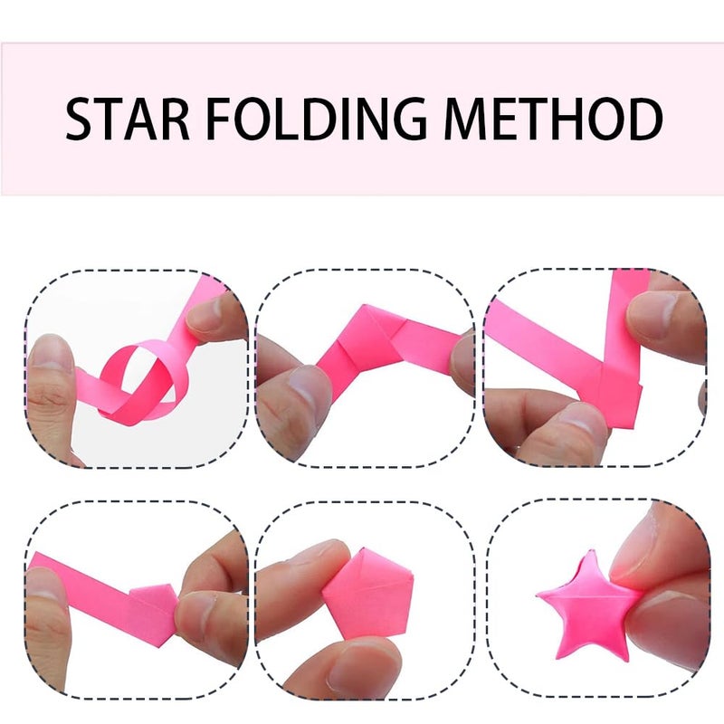 TRKETK 1080 Pieces Origami Paper Colorful Stars Rainbow Folding Paper Strips Origami Paper Strips Stars Lucky Charm for Crafts DIY Decoration - Image 3