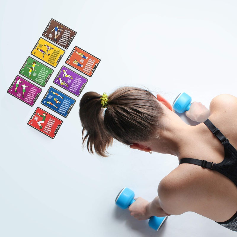 Stack 52 Dumbbell Exercise Cards. Dumbbell Workout Playing Card Game. Video Instructions Included. Perfect for Training with Adjustable Dumbbell Free Weight Sets and Home Gym Fitness. (2019 Mega Pack) - Image 2