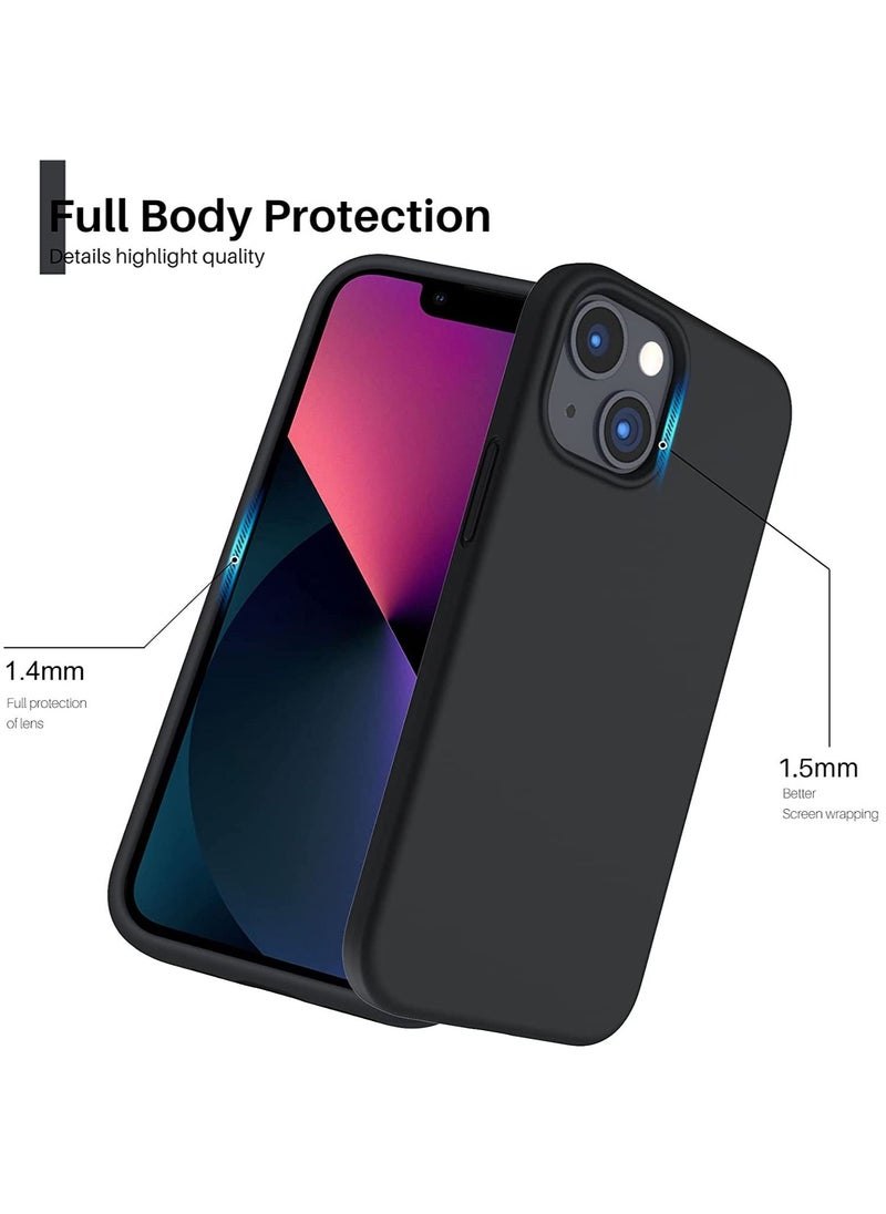 Delivus iphone 13 Case Silicon phone case with shockproof body protector special design for best phone protection supporting edges for screen sides and camera (Black)  - Image 3