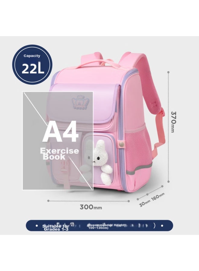 Ninth Castle The Ninth Castle Schoolbag For Primary School Girls, Spine-protecting And Load-reducing Children's Rabbit Backpack For Grades 1-3 Integrated Backpack For Boys - Image 3