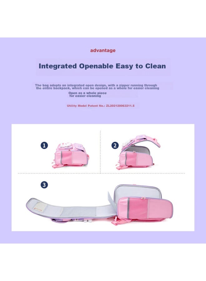 Ninth Castle The Ninth Castle Schoolbag For Primary School Girls, Spine-protecting And Load-reducing Children's Rabbit Backpack For Grades 1-3 Integrated Backpack For Boys - Image 5