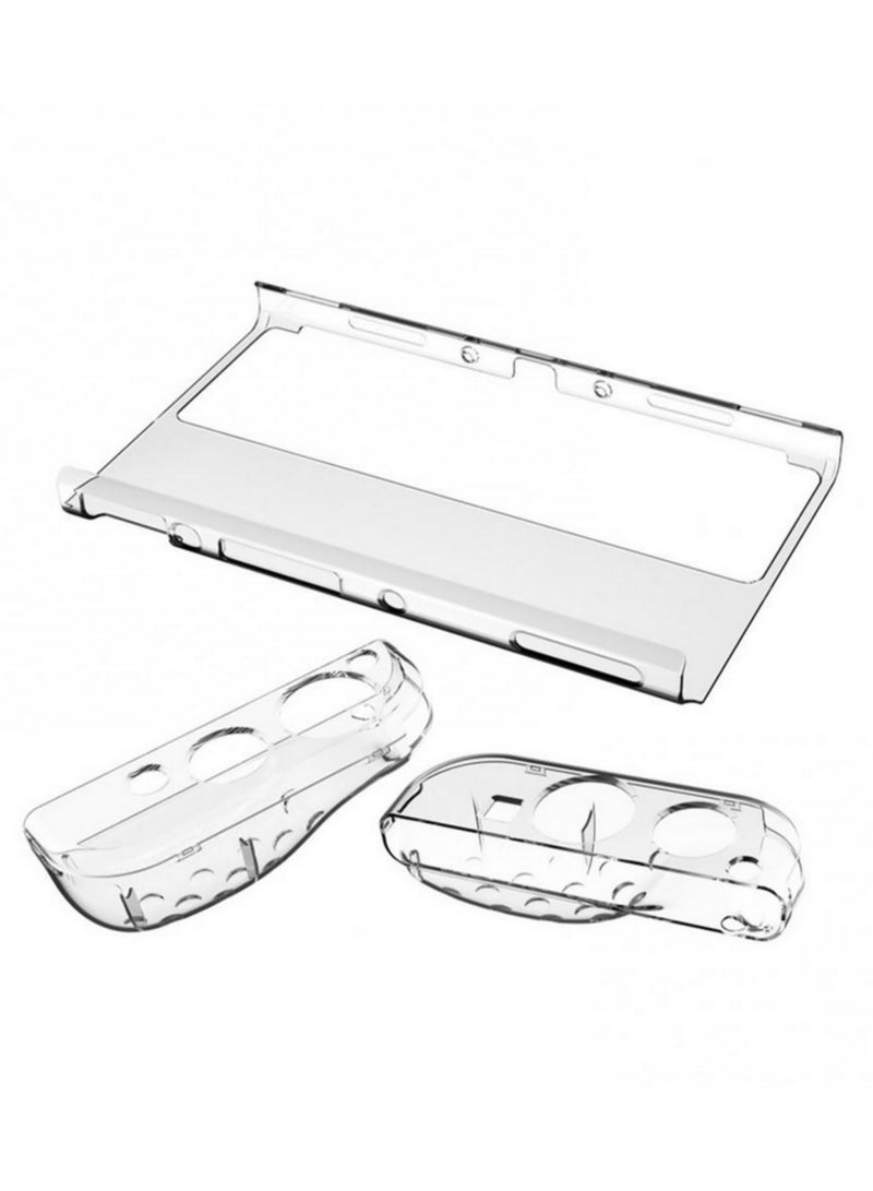 For Switch OLED TPU Case 360 Degree Protection Detachable Crystal Shell with Enhanced Grip Shockproof Scratch Resistant for Nintendo Switch OLED Transparent Cover Joy Con Handle - Image 1