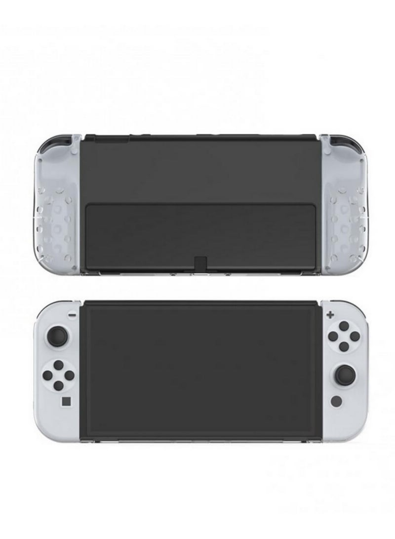 For Switch OLED TPU Case 360 Degree Protection Detachable Crystal Shell with Enhanced Grip Shockproof Scratch Resistant for Nintendo Switch OLED Transparent Cover Joy Con Handle - Image 5