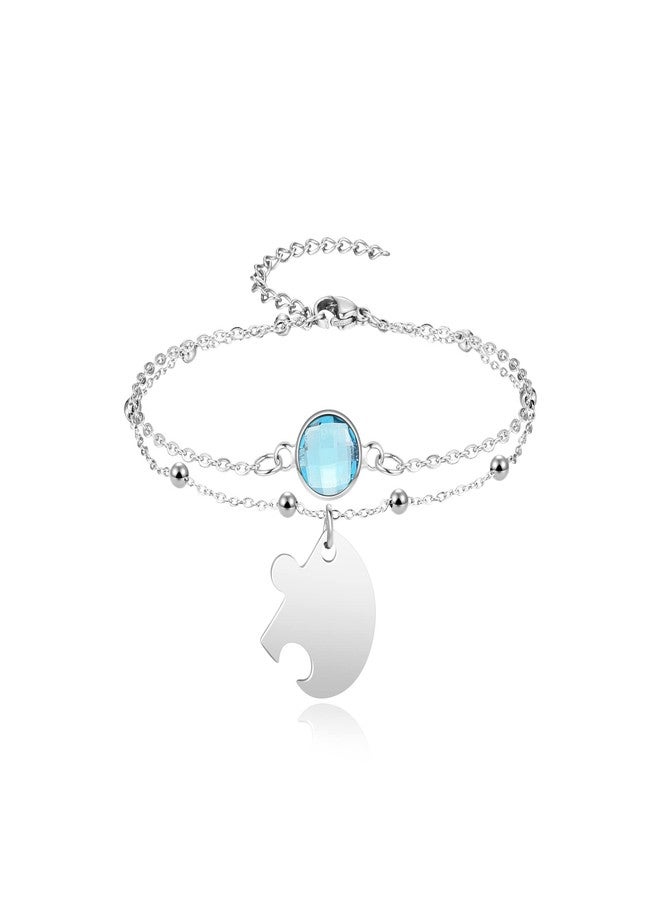 Jovivi 4 Pcs Best Friend Bracelet Stainless Steel BBF Matching Puzzle Piece Half Heart Friendship Bracelets for Women Sisters Mom Birthday Mothers Day Christmas Gifts - Image 5